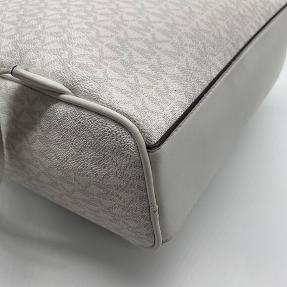 Michael Kors White Signature Canvas Medium Bex Backpack - Picture 8 of 11